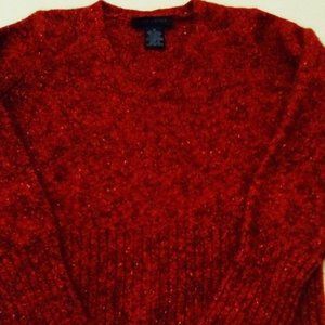 Vintage The Limited Wool sweater half shirt v-neck red speckled Size M READ